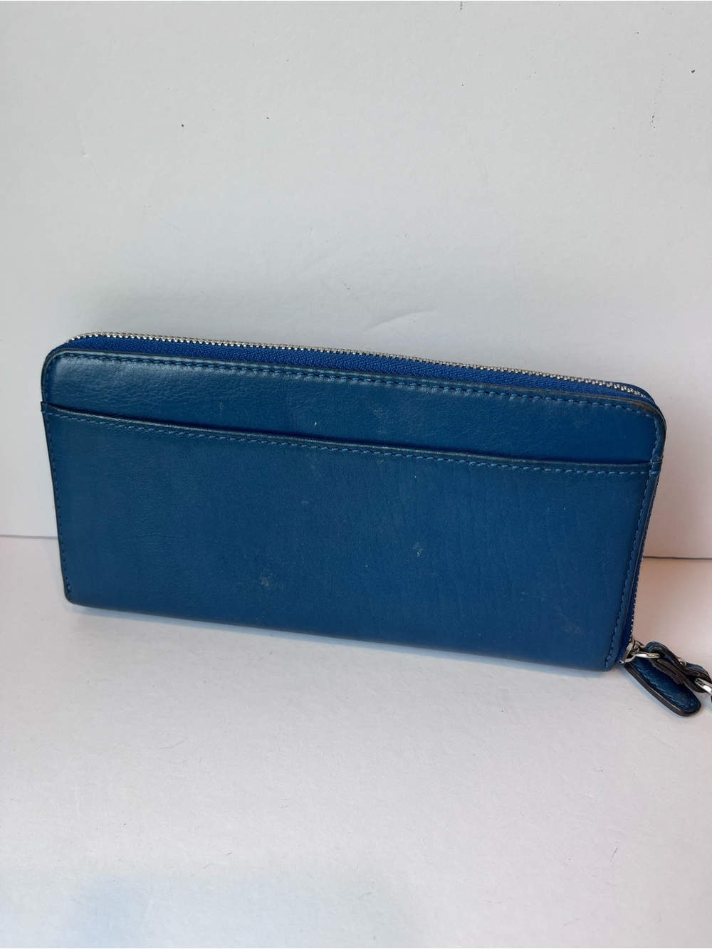 Coach Blue Leather Double Zip Wallet Clutch - Picture 3 of 12